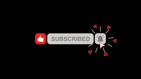 Subscribe Button Animation With Notification Bell Stock Footage