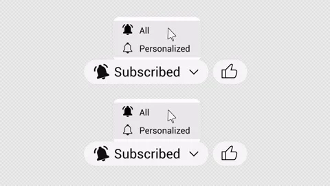 Subscribe Button Animation, Notification, Like Interaction | 4K Transparent Stock Footage 324555940