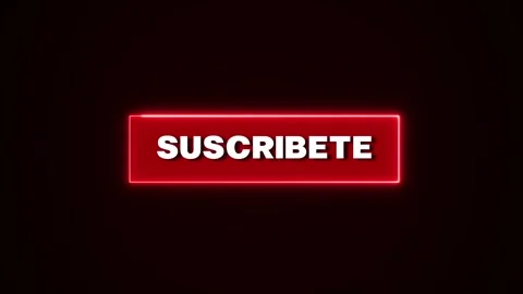 Subscribe button animation with red neon spanish subscribe text. Subscribe .. 库存影片 341128035