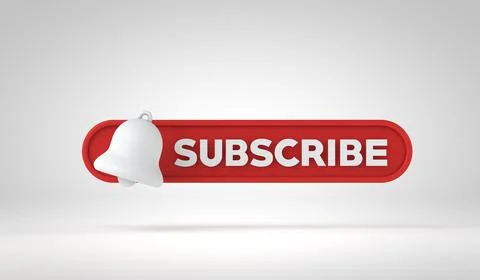 Subscribe button banner with bell. Subscribe to a video channel or social media Иллюстрация