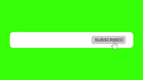 Subscribe button is being click by the cursor and changed color. Motion Graphic Stock Footage 281286870