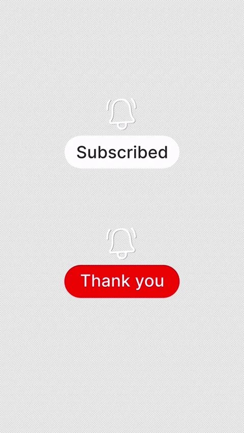 Subscribe Button with Bell Animation Pack | Vertical 4K Transparent Stock Footage 326667215