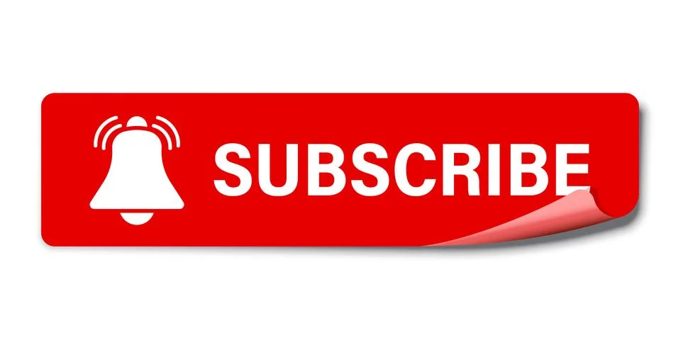 Subscribe button with bell notification icon in flat style. Subscription ui.. イラスト素材