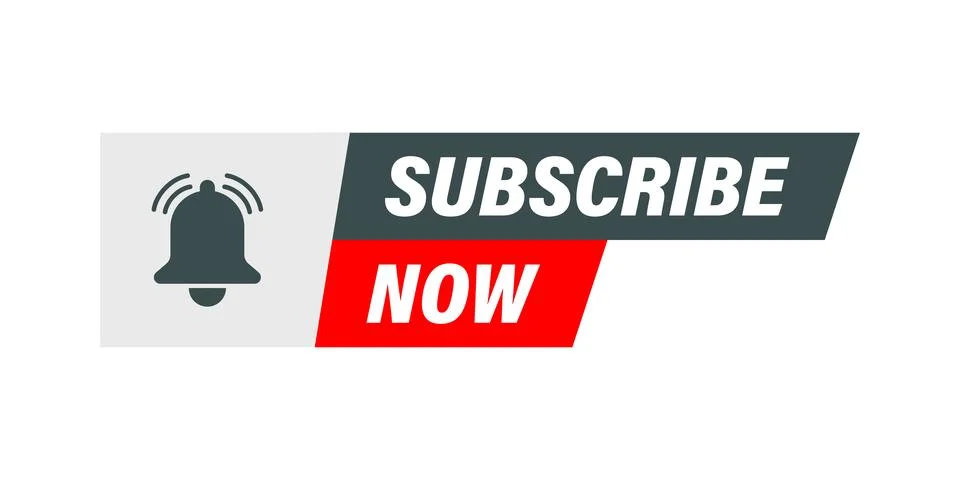 Subscribe button with bell notification icon in flat style. Subscription ui.. イラスト素材