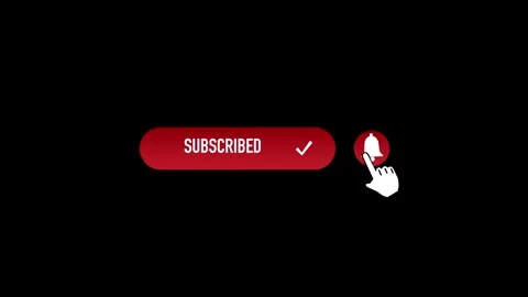 Subscribe button with bell notification tap animation Stock Footage 347722891