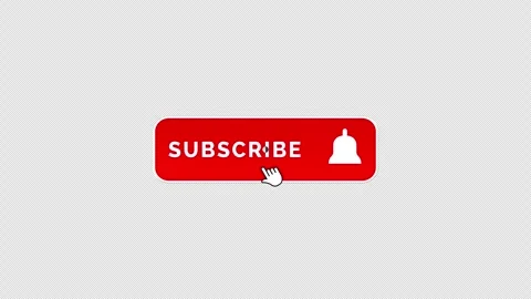 Subscribe Button Click Alpha Channel Animation Stock Footage 338352914