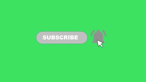 Subscribe Button Click with Bell Notification Green Screen Animation Loop Stock Footage 331987620
