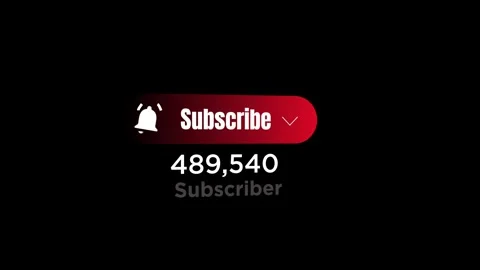 Subscribe button counting numbers increasing animation Stock Footage 321240265