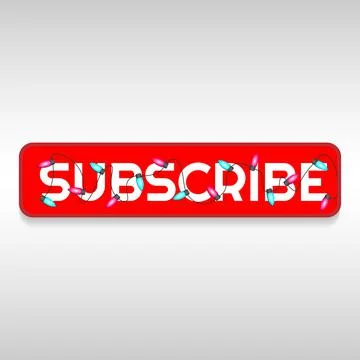 SUBSCRIBE - button with festive garland. Vector illustration EPS 10 Ilustração Stock
