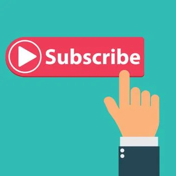 Subscribe button flat vector touchscreen icon Stock Illustration