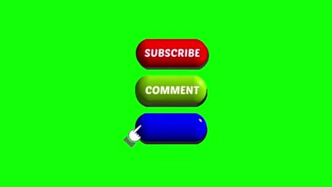 Subscribe button green screen animated click overlay editing channel growth Stock Footage 345602446