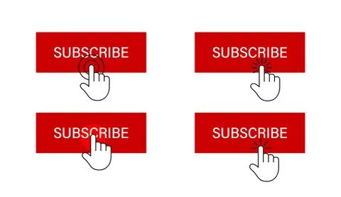 Subscribe button with hand cursor. Subscription process illustration. 库存插图