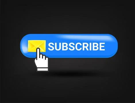 Subscribe button with hand pointer. 3d vector illustration イラスト素材