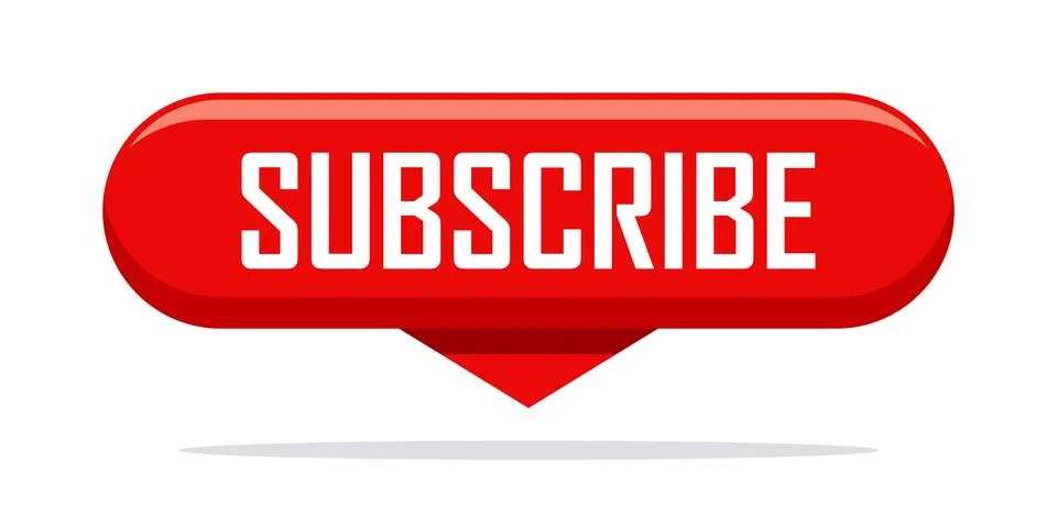 Subscribe button icon in flat style. Subscription ui vector illustration on.. Illustrazione stock