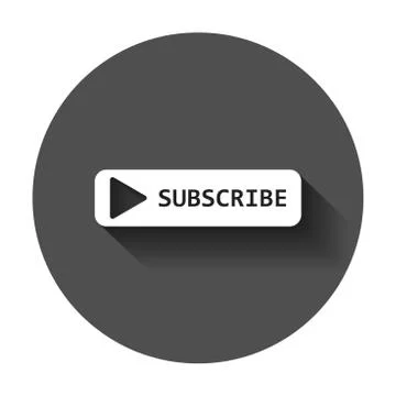 Subscribe button icon. Vector illustration with long shadow. Business concept Stock Illustration