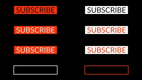 Subscribe button. Lower third. Alpha channel. 4K Stock Footage 92754950