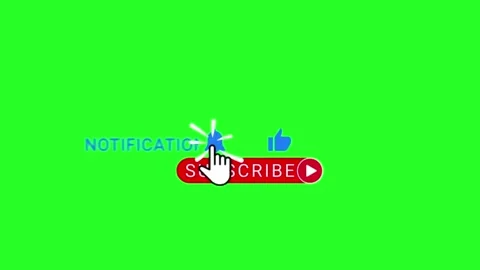 Subscribe Button in the Middle Green Screen Video stock 303114830