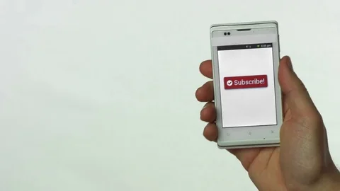 Subscribe Button on mobile phone Stock Footage 70480714