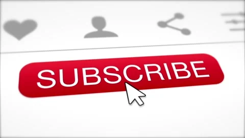 Subscribe Button Mouse Cursor Clicking on the Icon Closeup Stock Footage 151714383