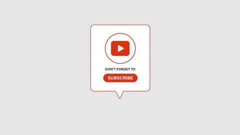 Subscribe Button Notification Animation Video - Transparent Stock Footage 316114901