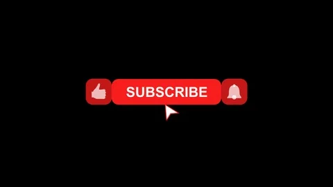 Subscribe Button With Notification Bell and Thumb Up Stock Footage