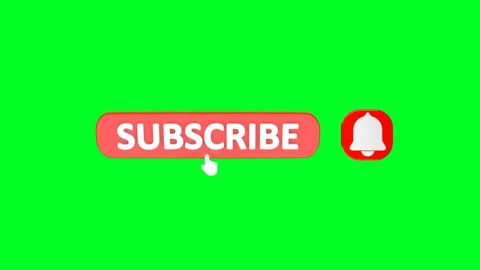 Subscribe button with notification bell on chromakey background. Subscription. Stock Footage 250123215