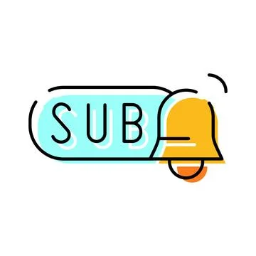 Subscribe button with notification bell concept Stock Illustration