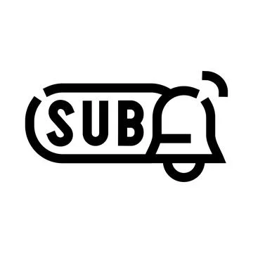 Subscribe button with notification bell icon Stock Illustration