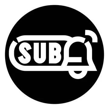 Subscribe button with notification bell icon Stock Illustration
