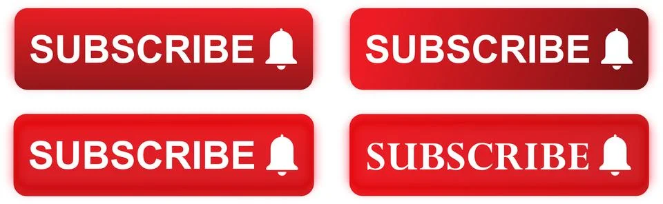 Subscribe Button with Notification Bell Stock Illustration