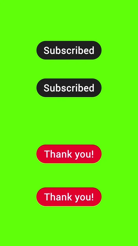 Subscribe Button Pack with Like and Notification – Vertical 4K Green Screen Stock Footage 324787695
