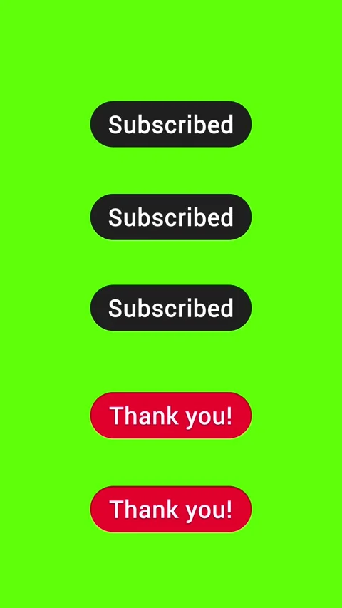 Subscribe Button Pack with Like and Notification – Vertical 4K Green Screen Stock Footage 324789874