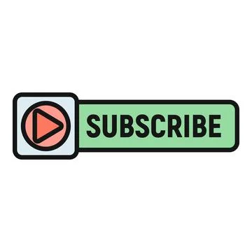Subscribe button with play icon for video content Illustrazione stock