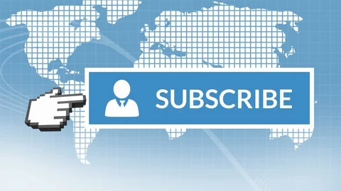 Subscribe button with a pointing hand for social media Stock Footage 110698599