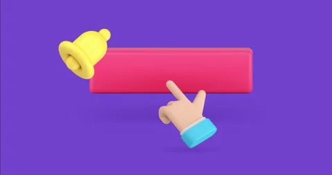 Subscribe button push hand internet web click 3d icon animation Stock Footage 275820612