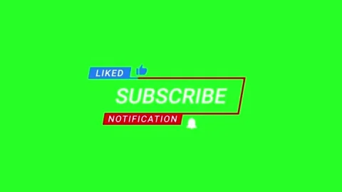 Subscribe Button with Red Blue Line Green Screen Stock-Footage 303114816