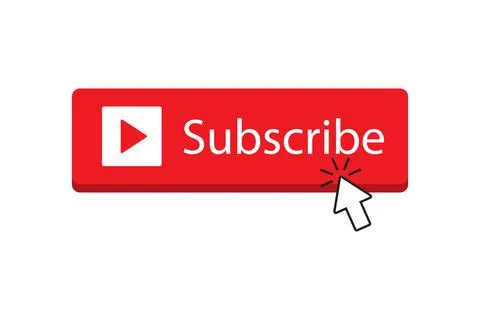 Subscribe button red color with arrow cursor for graphic design, logo, web si イラスト素材