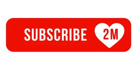 SUBSCRIBE - button red color with handon transparent background. Vector illus Stock Illustration