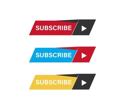 Subscribe button set with play icon and white text イラスト素材