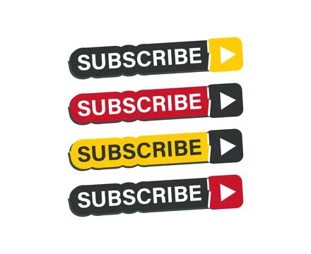 Subscribe button set for social media Ilustración de archivo
