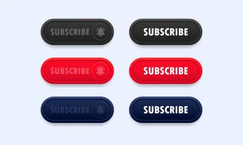 Subscribe button set. For websites. Vector on isolated white background. EPS  Stock Illustration
