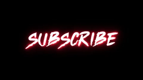 Subscribe button text animation on black background for your video blog. Lo.. Stock Footage 307416311