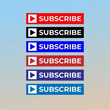 Subscribe Button For TV Channel or Social Media With Play Button, Square Sh.. Stock-Illustration