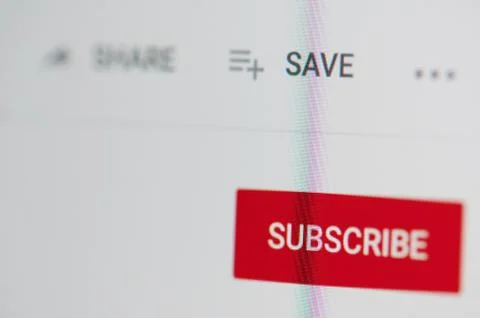Subscribe button on youtube channel Stock Photos