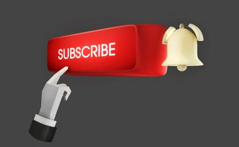 Subscribe call to action button 3D rendering template Ilustración de archivo