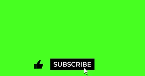 Subscribe to a channel with like and notification buttons, 4K animation on green Stock Footage 255023115