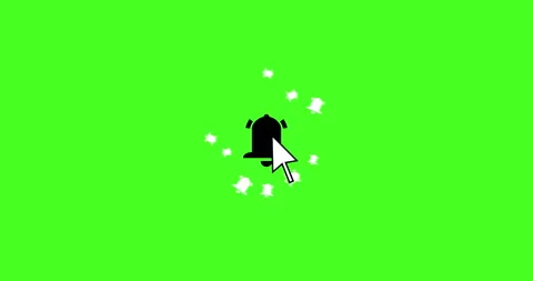 Subscribe to a channel with notification button, flat 4K animation on green scre Stock Footage 254483498