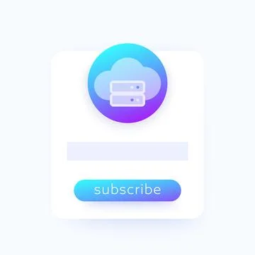 Subscribe to cloud storage, vector ui design Stock Illustration