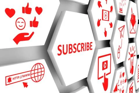 SUBSCRIBE concept cell background 3d illustration Stock Illustration