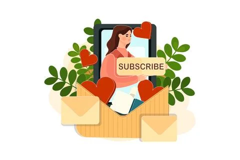 Subscribe concept flat design illustration Stock Illustration